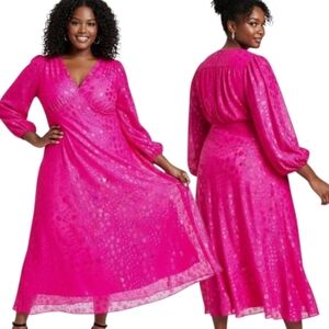 TAYLOR Clip Dot A-line Midi Dress - Size 22W